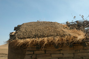 Hutmacher farmhouse roof during reconstruction                                   