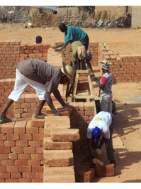 compressed earth block laying in Nigeria